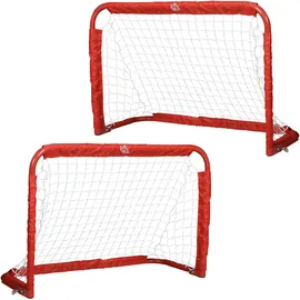 Homcom Fußballtore Set 2er Set Faltbare Minitore aus Stahl Q195 und Tetrolon Rot 90x36x60 cm, für Garten, und Spielplatz Aosom.de