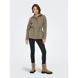 Only Parka "ONLNEWSTARLINE SPRING JACKET CC OTW", Damen, Gr. S, stone gray, Web, Obermaterial: 92% Polyester, 8% Nylon, unifarben, hüftlang, Jacken Parka, mit durchgehendem und verdecktem Reißverschluss