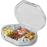 Koomuao Tablettenbox 7 Tage, Pillendose 7/6/4 Fäche,Klein Tragbar Pillenbox Klein Tablettendose,Medikamentenbox für Reise und Tägliches Gebrauch (Transparent-6 Fäche)