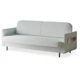 e-meubles Möblo Schlafsofa Hellblau, Holzwerkstoff, 3-Sitzer, 221x87x84 cm, Wohnzimmer - Couches, Schlafsofas