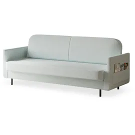e-meubles Möblo Schlafsofa Hellblau, Holzwerkstoff, 3-Sitzer, 221x87x84 cm, Wohnzimmer - Couches, Schlafsofas