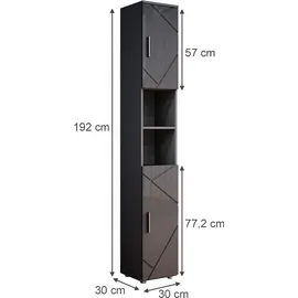 Vicco Irma Anthrazit Hochglanz, 30 x 192 cm,
