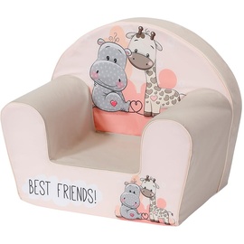 KNORRTOYS Kindersessel Best Friends rosa/grau