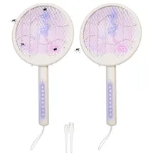 Infactory 2in1-Akku-Insektenvernichter & Fliegenklatsche mit UV-LEDs 2 St.