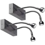 Lunartec Bettlampe Schwanenhals (2 Watt) schwarz