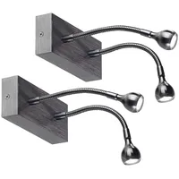 Lunartec Bettlampe Schwanenhals (2 Watt) schwarz