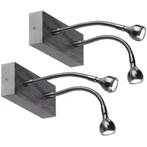 Lunartec Bettlampe Schwanenhals (2 Watt) schwarz