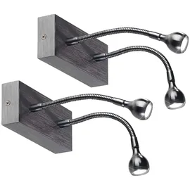 Lunartec Bettlampe Schwanenhals (2 Watt) schwarz
