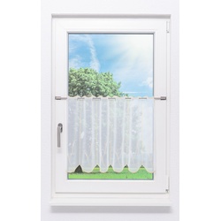 Scheibengardine Plauener Spitze - Federn " (Bx H) 145,8cm * 50cm" hellelfenbein/Beige