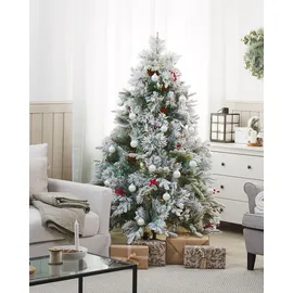 Beliani Künstlicher Weihnachtsbaum mit Schnee 180 cm Weiß
