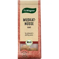 BioWagner - Bio Muskatnüsse ganz | verfeinert zahlreiche Kartoffelgerichte und Gemüse | naturbelassene Bio-Zutaten | recyclebare Verpackung | 2 Stück