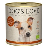 Dog's Love Bio Rind mit Bio-Naturreis & Bio-Apfel 12 x 800 g