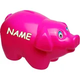 alles-meine.de GmbH 5 Stück große XL - Spardosen - Schwein - rosa/pink - inkl. Name - 19 cm groß - stabile Sparbüchsen aus Kunststoff/Plastik - Sparschwein - Glücksbringer ..