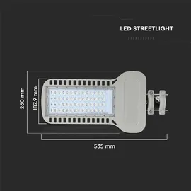 V-Tac Straßenleuchte LED 100 W 13500 lm IP65 grau