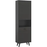 xonox.home Vitrine LINEA 58 x 195 x 37 cm Grau/Schwarz