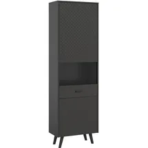 xonox.home Vitrine LINEA 58 x 195 x 37 cm Grau/Schwarz