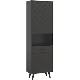 xonox.home Vitrine LINEA 58 x 195 x 37 cm Grau/Schwarz