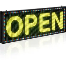 Vevor programmierbare LED Zeichen P10 Vollfarbe flexibles digitales Scrolling Panel, DIY Anzeigetafel mit benutzerdefiniertem Textmuster und GIF & Bluetooth App Steuerung LED Laufschrift (99 x 35 cm)