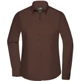 James & Nicholson Poplin Langarm Bluse brown 3XL