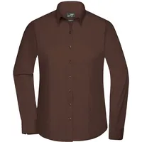 James & Nicholson Poplin Langarm Bluse brown 3XL