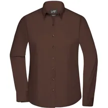 James & Nicholson Poplin Langarm Bluse brown 3XL
