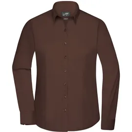 James & Nicholson Poplin Langarm Bluse brown 3XL