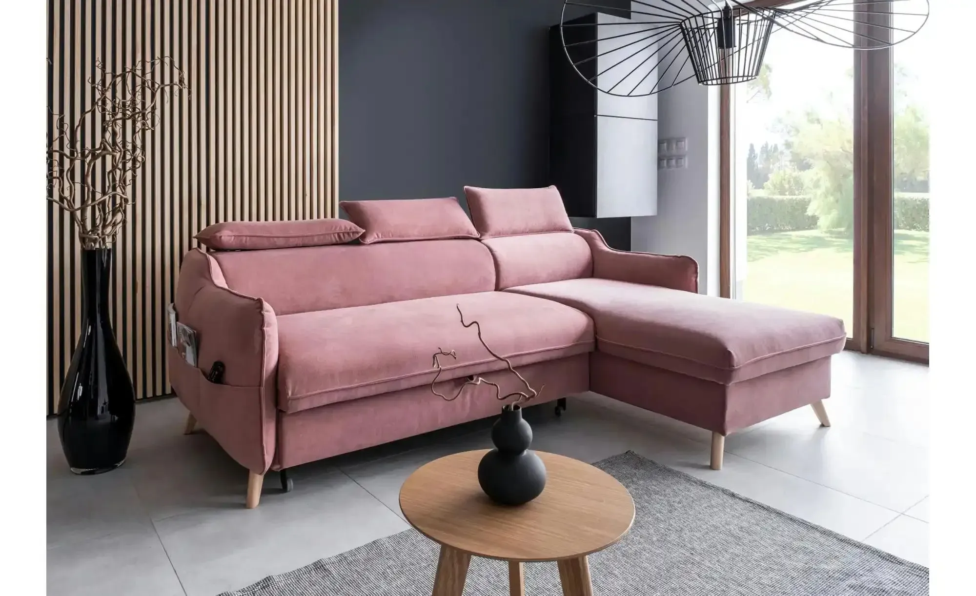 Miuform Ecksofa mit Schlaffunktion Sweet Harmony ¦ rosa/pink ¦ Maße (cm): B: 228 H: 95