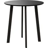 Esstisch Für 2 Personen, Weiße Tischplatte, Metallbeine Mit Fußkappen, Ø72 X 75h Cm, Schwarz