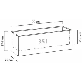 Scheurich Kunststoff-Kasten C-Cube Long, rechteckig, Schwarz