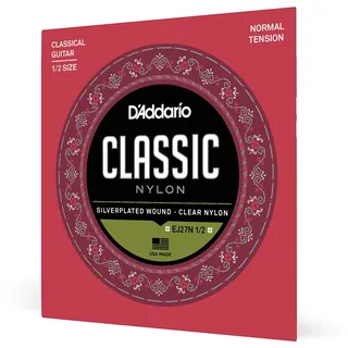 D'Addario EJ27N-1/2 Classics Silver Wound/Clear Nylon