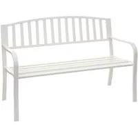 Mendler Gartenbank HWC-F43, Bank Parkbank Sitzbank, 2-Sitzer pulverbeschichteter Stahl