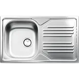 apell TM861I, Aufsatzwanne, Rechteckig, Edelstahl, Edelstahl, 1 Becken, Oval - Silber