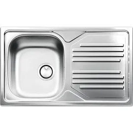 apell TM861I, Aufsatzwanne, Rechteckig, Edelstahl, Edelstahl, 1 Becken, Oval - Silber