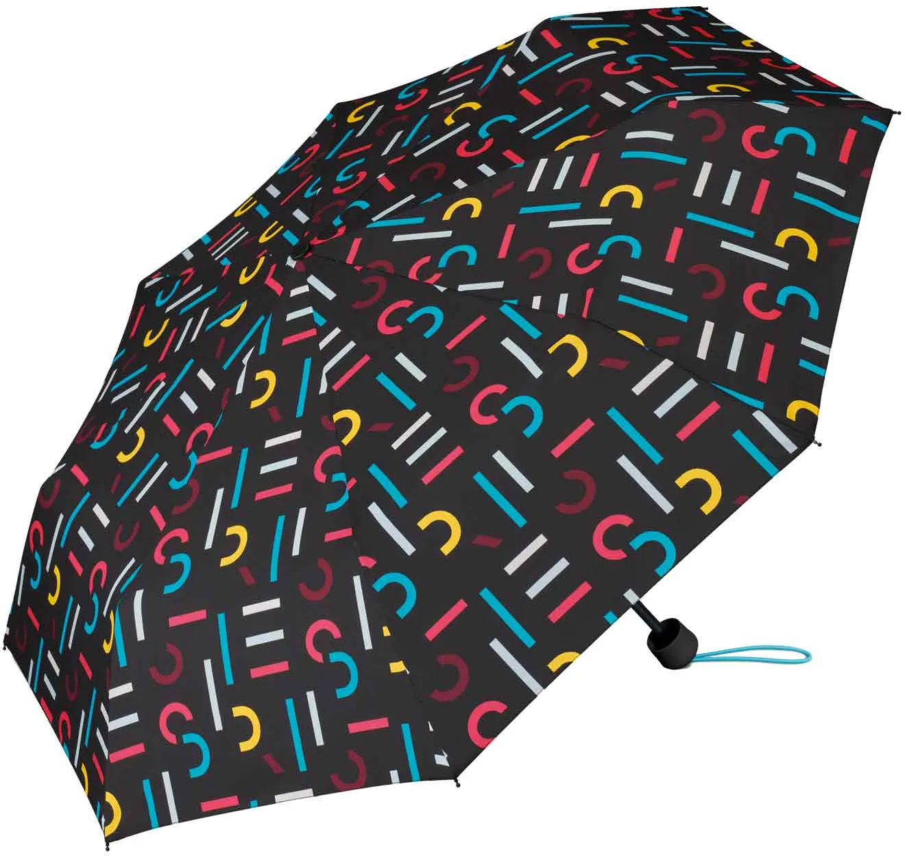 Happy Rain Taschenschirm mit Shopper 2 in 1 supermini with shopper letterjam mul...