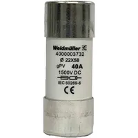 Weidmüller 4000003732 FUSE WSFL 22X58 40A 1K5V GPV Feinsicherung Inhalt 10 St.