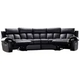 Salottini Eckcouch Leder 3-Sitzer Schwarz
