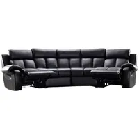 Salottini Eckcouch Leder 3-Sitzer Schwarz