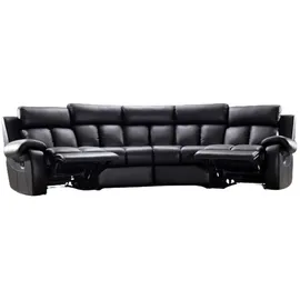 Salottini Eckcouch Leder 3-Sitzer Schwarz