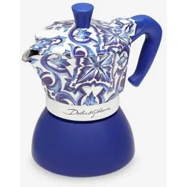 Bialetti 5356, Espressokocher, Weiss, Blau