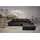 luma-home Eckcouch Leder 2-Sitzer Schwarz