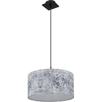 GLOBO Hängelampe 1-flg. 40 cm gemustert blau grau schwarz