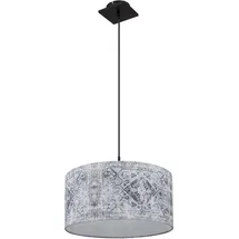 GLOBO Hängelampe 1-flg. 40 cm gemustert blau grau schwarz
