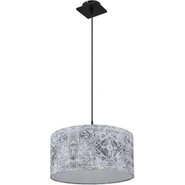 GLOBO Hängelampe 1-flg. 40 cm gemustert blau grau schwarz