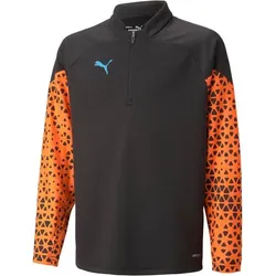 PUMA Kinder Sweatshirt individualCUP Training 1/4, PUMA BLACK-ULTRA ORANGE, 176