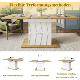 stilvora Ausziehtisch 110-140 x 76,5 x 70 cm weiß