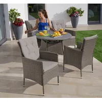Konifera Mailand Polyrattan Garten-Essgruppe 13-tlg. grau/braun