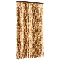 VidaXL Fliegenvorhang Ocker und Weiß 100x230 cm Chenille