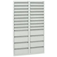 stumpf metall Schubladenschrank 26 Schubladen Metall lichtgrau