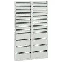stumpf metall Schubladenschrank 26 Schubladen Metall lichtgrau
