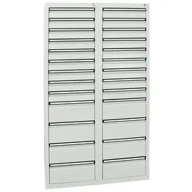 stumpf metall Schubladenschrank 26 Schubladen Metall lichtgrau